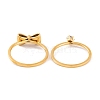 Bowknot 304 Stainless Steel Finger Ring Set for Women RJEW-C086-09-G-3