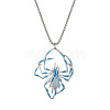 Alloy Enamel Luminous Halloween Spider Pendant Box Chain Necklaces for Women Men PW-WGC2D8E-01-1