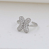 Brass Micro Pave Clear Cubic Zirconia Cuff Rings FS-WG17FF6-24-1