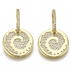 Brass Micro Pave Cubic Zirconia Dangle Huggie Hoop Earrings EJEW-S201-217G-NF-1