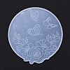Flat Round with Flower & Butterfly Cup Mat Silicone Molds LS-DIY-M034-29-2