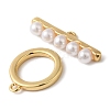 Brass with ABS Imitation Pearl Toggle Clasps KK-N254-89G-3