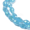 Opaque Solid Color Electroplate Glass Beads Strands EGLA-N013-J8mm-B05-3