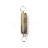 Natural Jade Connector Charms PALLOY-JF01574-06-3