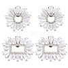   4Pcs 2 Styles Flower & Rectangle Detachable Alloy Rhinestone Shoe Buckle Clips AJEW-PH0011-58P-1