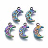 Rainbow Color 304 Stainless Steel Charms Rhinestone Settings STAS-S119-079-1