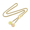 Ion Plating(IP) 304 Stainless Steel Green Yellow Enamel Letter & Eye Pendant Wheat Chain Necklaces STAS-Z102-01G-H-2