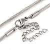 304 Stainless Steel Round Snake Chain Necklaces for Women NJEW-G140-06D-P-3