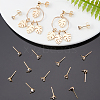 CREATCABIN 60Pcs Brass Cubic Zirconia Stud Earring Findings KK-CN0001-43-4