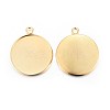 Rack Plating 304 Stainless Steel Pendant Cabochon Settings STAS-F191-14G-H-2