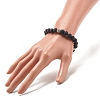 Natural Lava Rock & Alloy Round Beaded Stretch Bracelet BJEW-JB07897-01-5