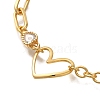 Heart Brass Micro Pave Clear Cubic Zirconia Cable Chain Bracelets For Women Girl BJEW-L696-011G-2