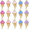 20Pcs 5 Colors Alloy Resin Pendants FIND-BM0001-61G-1