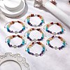 7Pcs Chakra Theme Natural & Synthetic Mixed Gemstone Chips Braieded Beads Bracelets BJEW-JB11324-1