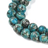 Assembled Synthetic Silver Line Turquoise Beads Strands G-D0006-C13-6mm-2