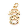 Eco-Friendly Brass Micro Pave Cubic Zirconia Pendants KK-M225-08G-2