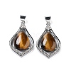 Natural Tiger Eye Teardrop Pendants G-A093-01P-01-1