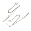 Rertangle Alloy Chain Tassel Stud Earrings for Women Men EJEW-C093-01P-2