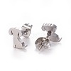 Tarnish Resistant 304 Stainless Steel Puppy Stud Earrings EJEW-F227-05P-2