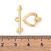 Heart Brass Toggle Clasps KK-S403-21G-4