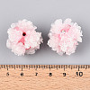 Polymer Clay Rhinestone Beads with Embossed Resin Roses RESI-T059-01A-02-3