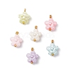 Opaque Acrylic Flower Charms PALLOY-JF04333-02-S-1