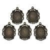 Tibetan Style Alloy Pendant Cabochon Settings TIBE-Q050-178AB-LF-1