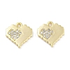 Brass Micro Pave Clear Cubic Zirconia Pendants ZIRC-P120-09G-1