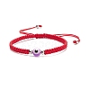 Resin Evil Eye Braided Bead Bracelet BJEW-JB08425-01-4