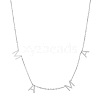 Non-Tarnish Stainless Steel Word MAMA Pendant Necklace with Cable Chains for Mother's Day LETT-PW0002-10A-1