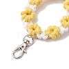 Flower Handmade Macrame Cotton Threads Pendant Decorations HJEW-JM02614-4