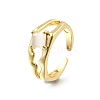 Square Brass Cat Eye Cuff Rings RJEW-G344-01G-01-4