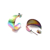 Ion Plating(IP) 304 Stainless Steel Chunky C-shape Stud Earrings EJEW-P198-06MC-2