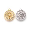 Brass Micro Pave Cubic Zirconia Pendants KK-F809-08-1