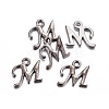 Gunmetal Plated Alloy Letter Pendants LS-PALLOY-J718-01B-M-2