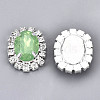 Resin Rhinestone Cabochons with Crystal Rhinestone and Brass Findings RB-S066-22S-4