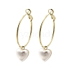 Brass Heart Hoop Earrings EJEW-A121-13G-2