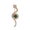 Light Gold Alloy Glass Safety Pin Brooch PW-WG33A3A-02-1