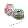 25 Rolls 25 Colors Round Segment Dyed Waxed Polyester Thread String YC-YW0001-02A-4