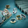   16Pcs 16 Style 201 Stainless Steel Grooved Finger Ring Settings STAS-PH0004-39-3