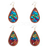 2Pairs 2 Colors Acrylic Dangle Earrings for Women EJEW-TA0001-53A-3
