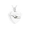 Tarnish Resistant Stainless Steel Heart Urn Ashes Pendant Necklace PW-WGA46B3-01-1