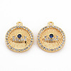 Brass Cubic Zirconia Charms KK-N233-091-NF-1