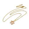 Brass Micro Pave Clear Cubic Zirconia Pendant Necklaces for Women NJEW-E106-07KCG-01-2
