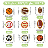 18Pcs 9 Styles Ball Polyester Embroidered Appliques PATC-FH0001-11-2