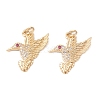 Rack Plating Brass Micro Pave Cubic Zirconia Pendants KK-G452-19G-3