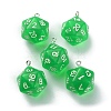 Transparent Resin Polyhedral Dice Pendants FIND-TAC0005-21J-2