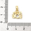 Rack Plating Leaf Brass Clear Cubic Zirconia Pendants KK-S407-13G-F-3