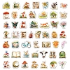 50Pcs Fairy Tale Adventures in The Woods Theme PVC Self-Adhesive  Cartoon Animal Picture Waterproof Sticker STIC-Q006-02A-2