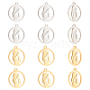 12Pcs 2 Colors 201 Stainless Steel Pendants STAS-UN0041-54-4